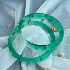 Handcrafted Rose Pink Bubble Resin Bangles Set View 5